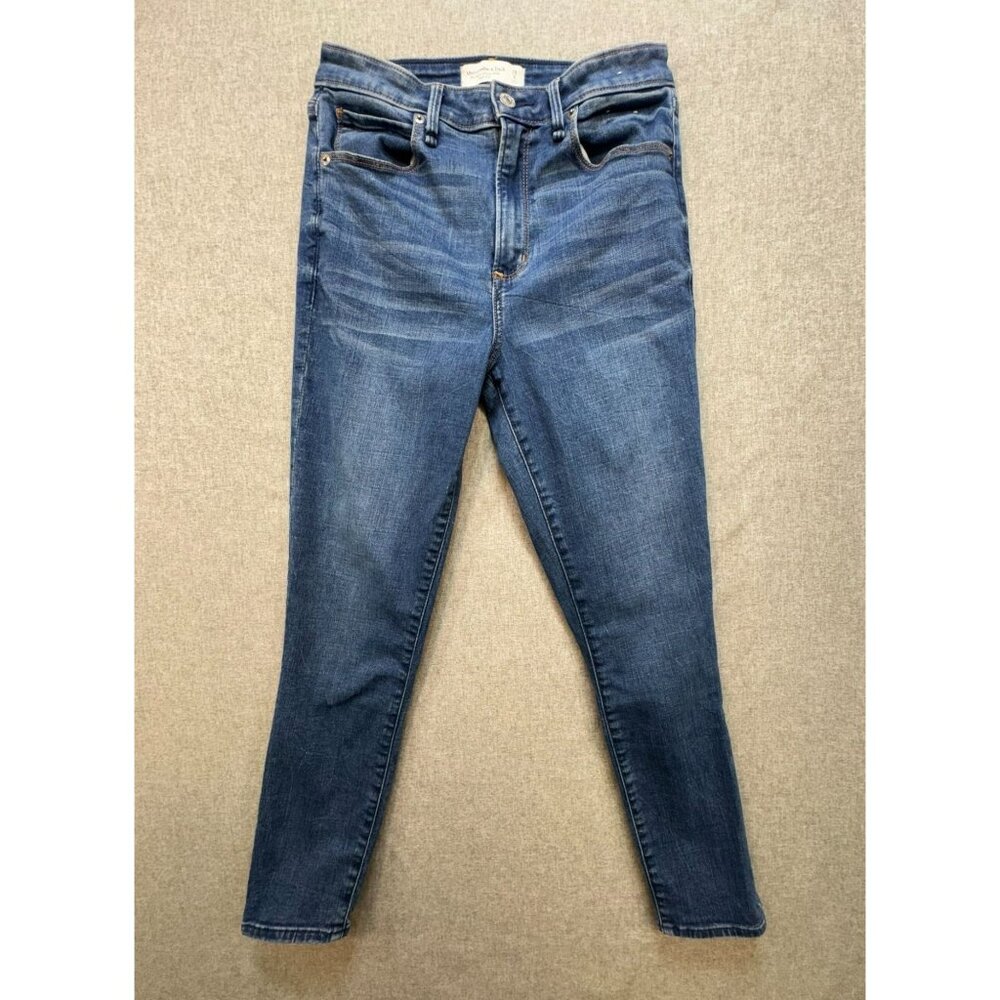 Abercrombie & Fitch Curve Love Super Skinny Jeans Size 28R Blue Denim High Rise
